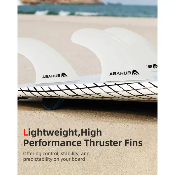 imageAbahub Surfboard Thruster Fins Set Compatible with Future Style Fin Box Fiberglass Reinforced High Performance 3 Fins for Surf Boards Surfing Longboard Shortboard BlackBlueWhitewhite