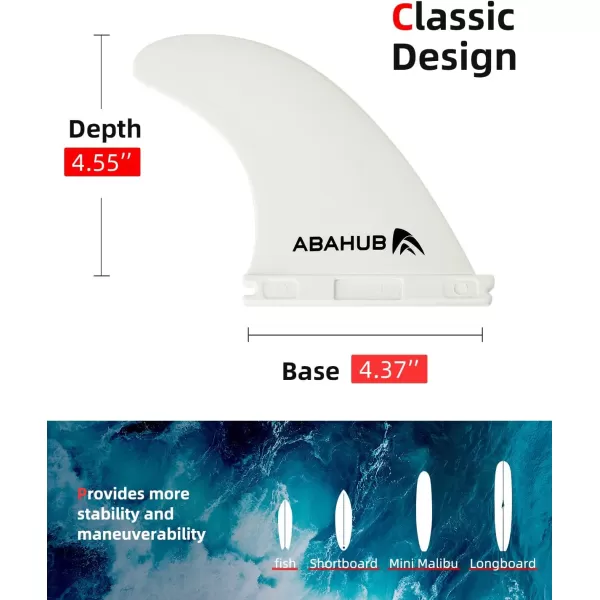 imageAbahub Surfboard Thruster Fins Set Compatible with Future Style Fin Box Fiberglass Reinforced High Performance 3 Fins for Surf Boards Surfing Longboard Shortboard BlackBlueWhitewhite