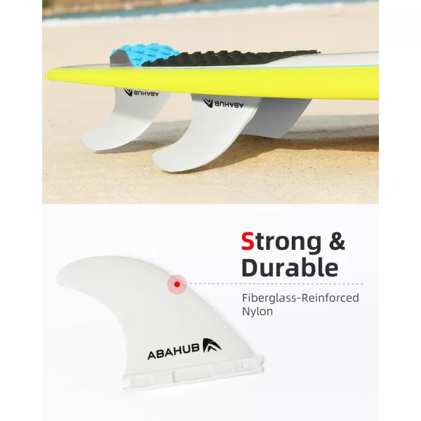 imageAbahub Surfboard Thruster Fins Set Compatible with Future Style Fin Box Fiberglass Reinforced High Performance 3 Fins for Surf Boards Surfing Longboard Shortboard BlackBlueWhitewhite