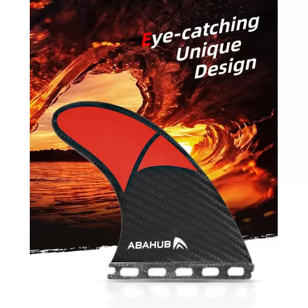 imageAbahub Surfboard Thruster Fins Set Compatible with Future Style Fin Box Fiberglass Reinforced High Performance 3 Fins for Surf Boards Surfing Longboard Shortboard BlackBlueWhiteCarbon Fiber