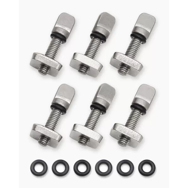 imageAbahub SUP Paddle Board Fin Screws 3 or 6 Pack  316 Stainless Steel Replacement Fins Box Screw and Plate with Extra O Rings for SUP Inflatable Stand Up Paddleboard Surfboard Longboard6 Pack