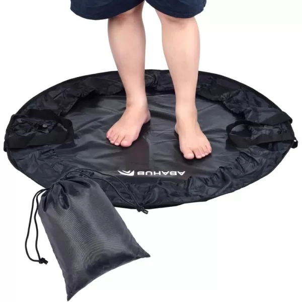 imageAbahub Surf Poncho Changing Robe with Hood Thick Quick Dry Wetsuit Changing Towel for Surfing Beach Swim Outdoor Sports Men Women Absorbent Wearable Towel Cover Up Wetsuit Changing MatBlack