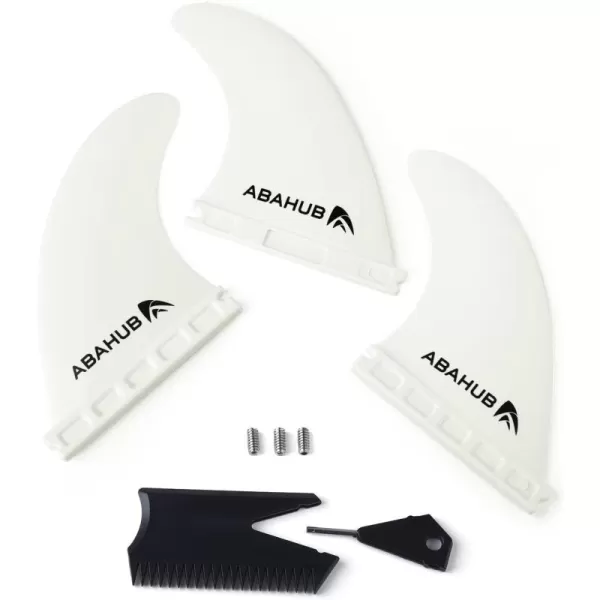 imageAbahub Surfboard Thruster Fins Set Compatible with Future Style Fin Box Fiberglass Reinforced High Performance 3 Fins for Surf Boards Surfing Longboard Shortboard BlackBlueWhitewhite