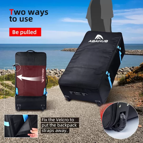 imageAbahub Premium iSUP Bag Travel Carrying Backpack for Inflatable Stand Up Paddleboards Paddle Board Accessories Fits up to 12 ISUPisup bag with wheels