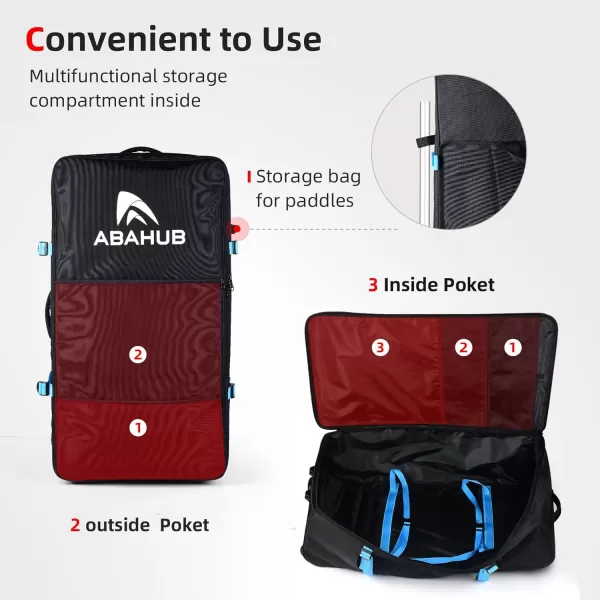 imageAbahub Premium iSUP Bag Travel Carrying Backpack for Inflatable Stand Up Paddleboards Paddle Board Accessories Fits up to 12 ISUPisup bag with wheels
