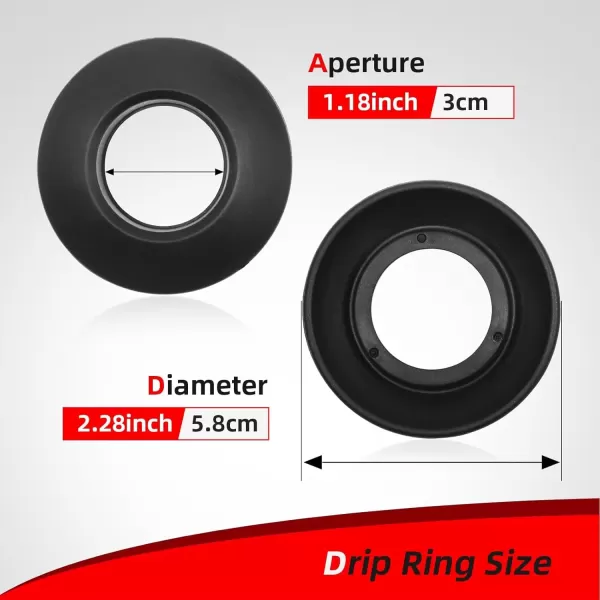 imageAbahub 2 Pcs Kayak Paddle Drip Rings for Kayak and Canoe Paddles Durable Splash Guards Paddle Accessories