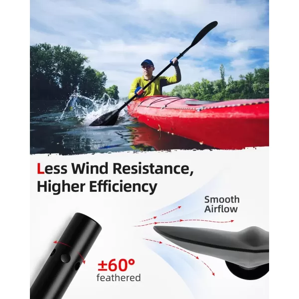 imageAbahub Adjustable Kayak Paddle 210230 cm8290 Inches Floating Kayaking Oars Boating Oars Canoeing Oars Black