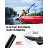 imageAbahub Adjustable Kayak Paddle 210230 cm 230250 cm Floating Kayaking Oars Boating Oars Canoeing Oars BlackBlack with White Wave Print