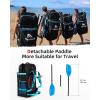 imageAbahub Adjustable Kayak Paddle 210230 cm 230250 cm Floating Kayaking Oars Boating Oars Canoeing Oars BlackBlue with White Wave Print
