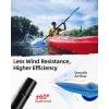imageAbahub Adjustable Kayak Paddle 210230 cm 230250 cm Floating Kayaking Oars Boating Oars Canoeing Oars BlackBlue with White Wave Print