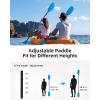 imageAbahub Adjustable Kayak Paddle 210230 cm 230250 cm Floating Kayaking Oars Boating Oars Canoeing Oars BlackBlue with White Wave Print