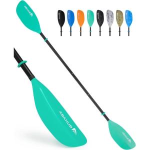 imageAbahub Adjustable Kayak Paddle 210230 cm 230250 cm Floating Kayaking Oars Boating Oars Canoeing Oars BlackMint Green
