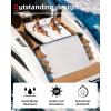 imageAbahub EVA Foam Boat Decking 48x168 SelfAdhesive Faux Teak Marine Flooring Sheet Traction Pad for Boats Surfboard Camel Brown with Black Seam Lines