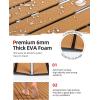 imageAbahub EVA Foam Boat Decking 48x168 SelfAdhesive Faux Teak Marine Flooring Sheet Traction Pad for Boats Surfboard Camel Brown with Black Seam Lines