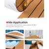 imageAbahub EVA Foam Boat Decking 48x168 SelfAdhesive Faux Teak Marine Flooring Sheet Traction Pad for Boats Surfboard Camel Brown with Black Seam Lines