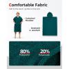 imageAbahub Surf Poncho Changing Robe with Hood Thick Quick Dry Microfiber Wetsuit Changing Towel for Surfing Beach Swim Outdoor Sports Men Women Absorbent Wearable Towel Cover UpGreySea Blue
