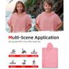 imageAbahub Surf Poncho Changing Robe with Hood Thick Quick Dry Microfiber Wetsuit Changing Towel for Surfing Beach Swim Outdoor Sports Men Women Absorbent Wearable Towel Cover UpGreyPink