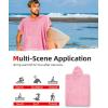 imageAbahub Surf Poncho Changing Robe with Hood Thick Quick Dry Microfiber Wetsuit Changing Towel for Surfing Beach Swim Outdoor Sports Men Women Absorbent Wearable Towel Cover UpGreyPink
