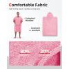 imageAbahub Surf Poncho Changing Robe with Hood Thick Quick Dry Microfiber Wetsuit Changing Towel for Surfing Beach Swim Outdoor Sports Men Women Absorbent Wearable Towel Cover UpGreyPink