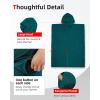 imageAbahub Surf Poncho Changing Robe with Hood Thick Quick Dry Microfiber Wetsuit Changing Towel for Surfing Beach Swim Outdoor Sports Men Women Absorbent Wearable Towel Cover UpGreySea Blue