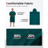 imageAbahub Surf Poncho Changing Robe with Hood Thick Quick Dry Microfiber Wetsuit Changing Towel for Surfing Beach Swim Outdoor Sports Men Women Absorbent Wearable Towel Cover UpGreySea Blue