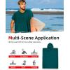 imageAbahub Surf Poncho Changing Robe with Hood Thick Quick Dry Microfiber Wetsuit Changing Towel for Surfing Beach Swim Outdoor Sports Men Women Absorbent Wearable Towel Cover UpGreySea Blue
