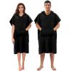 imageAbahub Surf Poncho Changing Robe with Hood Thick Quick Dry Microfiber Wetsuit Changing Towel for Surfing Beach Swim Outdoor Sports Men Women Absorbent Wearable Towel Cover UpGreyBlack