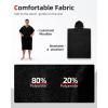 imageAbahub Surf Poncho Changing Robe with Hood Thick Quick Dry Microfiber Wetsuit Changing Towel for Surfing Beach Swim Outdoor Sports Men Women Absorbent Wearable Towel Cover UpGreyBlack