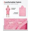 imageAbahub Surf Poncho Changing Robe with Hood Thick Quick Dry Microfiber Wetsuit Changing Towel for Surfing Beach Swim Outdoor Sports Men Women Absorbent Wearable Towel Cover UpGreyPink