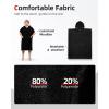 imageAbahub Surf Poncho Changing Robe with Hood Thick Quick Dry Microfiber Wetsuit Changing Towel for Surfing Beach Swim Outdoor Sports Men Women Absorbent Wearable Towel Cover UpGreyBlack