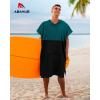 imageAbahub Surf Poncho Changing Robe with Hood Thick Quick Dry Microfiber Wetsuit Changing Towel for Surfing Beach Swim Outdoor Sports Men Women Absorbent Wearable Towel Cover UpGreySea BlueBlack