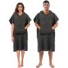 imageAbahub Surf Poncho Changing Robe with Hood Thick Quick Dry Microfiber Wetsuit Changing Towel for Surfing Beach Swim Outdoor Sports Men Women Absorbent Wearable Towel Cover UpGreyGrey