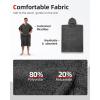 imageAbahub Surf Poncho Changing Robe with Hood Thick Quick Dry Microfiber Wetsuit Changing Towel for Surfing Beach Swim Outdoor Sports Men Women Absorbent Wearable Towel Cover UpGreyGrey
