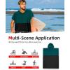 imageAbahub Surf Poncho Changing Robe with Hood Thick Quick Dry Microfiber Wetsuit Changing Towel for Surfing Beach Swim Outdoor Sports Men Women Absorbent Wearable Towel Cover UpGreySea BlueBlack