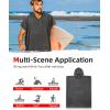 imageAbahub Surf Poncho Changing Robe with Hood Thick Quick Dry Microfiber Wetsuit Changing Towel for Surfing Beach Swim Outdoor Sports Men Women Absorbent Wearable Towel Cover UpGreyGrey