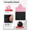 imageAbahub Surf Poncho Changing Robe with Hood Thick Quick Dry Microfiber Wetsuit Changing Towel for Surfing Beach Swim Outdoor Sports Men Women Absorbent Wearable Towel Cover UpGreyPinkBlack