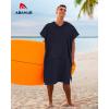 imageAbahub Surf Poncho Changing Robe with Hood Thick Quick Dry Microfiber Wetsuit Changing Towel for Surfing Beach Swim Outdoor Sports Men Women Absorbent Wearable Towel Cover UpGreyNavy Blue