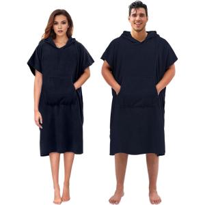 imageAbahub Surf Poncho Changing Robe with Hood Thick Quick Dry Microfiber Wetsuit Changing Towel for Surfing Beach Swim Outdoor Sports Men Women Absorbent Wearable Towel Cover UpGreyNavy Blue