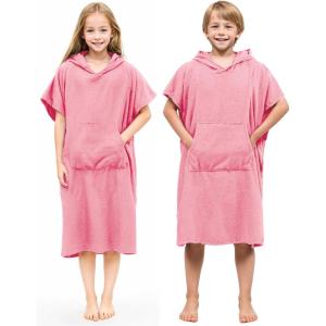 imageAbahub Surf Poncho Changing Robe with Hood Thick Quick Dry Microfiber Wetsuit Changing Towel for Surfing Beach Swim Outdoor Sports Men Women Absorbent Wearable Towel Cover UpGreyPink