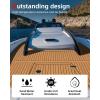 imageAbahub EVA Foam Boat Decking 96x4563628824168 48x168 SelfAdhesive Faux Teak Marine Flooring Sheet Traction Pad for Boats Surfboard Swim Platform RV FloorCamel Brown with Black Seam LinesBorder