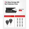 imageAbahub Surfboard Fin Key Screws Kit for FuturesFCS Fins with Surf Wax Comb ampamp 2 Extra Keys and ScrewsFor FuturesBlack