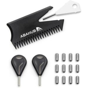 imageAbahub Surfboard Fin Key Screws Kit for FuturesFCS Fins with Surf Wax Comb ampamp 2 Extra Keys and ScrewsFor FCSBlack