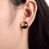 imageAbahub Earstuds faceted round 12mm cabochon fancy fashion