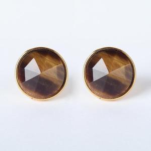 imageAbahub Earstuds faceted round 12mm cabochon fancy fashion