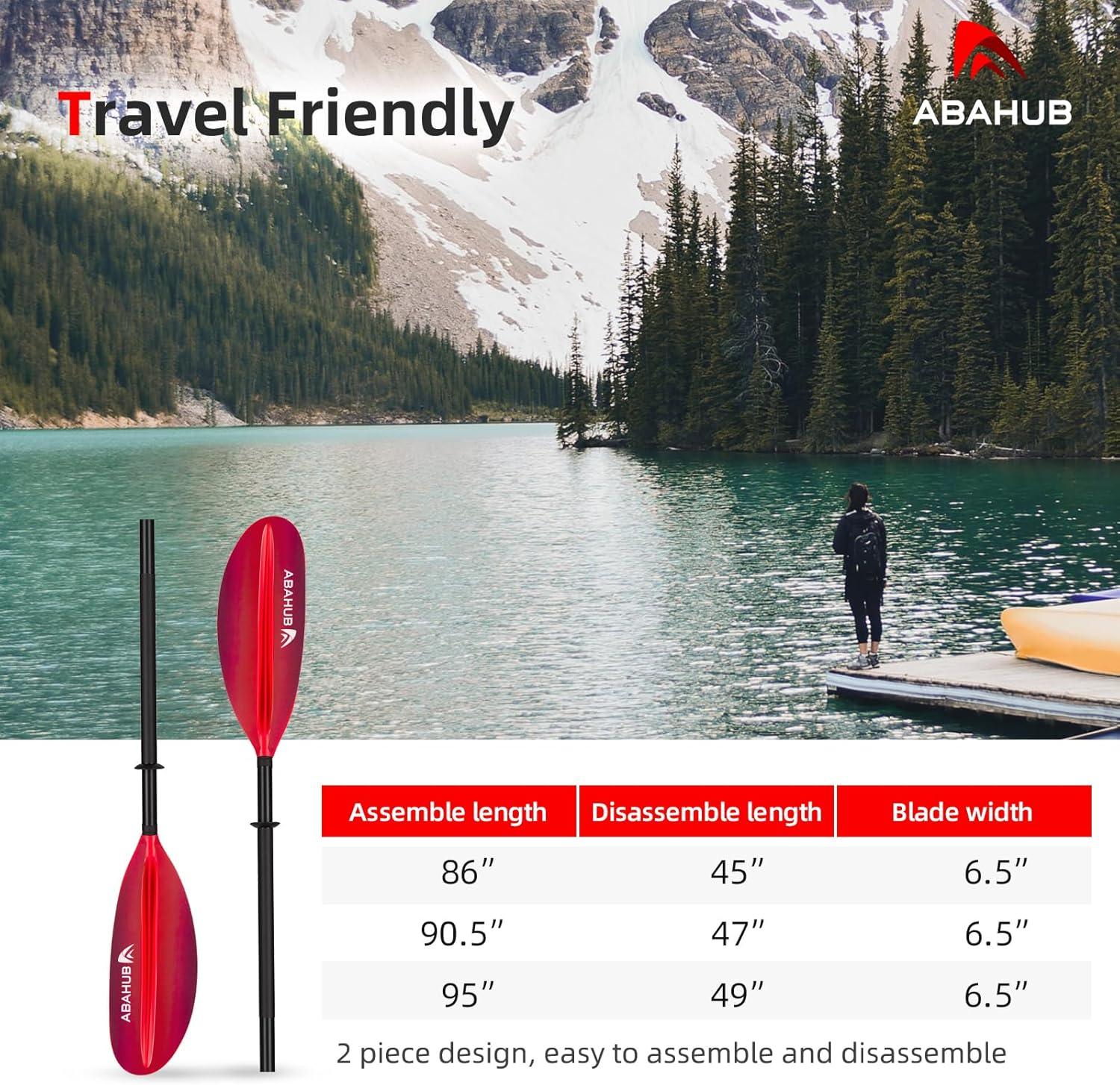 imageAbahub Kayak Paddle 905 Inches Kayaking Oars for Boating Canoeing with Free Paddle Leash Aluminum Alloy Shaft BlackBlueGreenOrangeYellow Plastic BladesGradient Pink Print