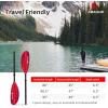 imageAbahub Kayak Paddle 905 Inches Kayaking Oars for Boating Canoeing with Free Paddle Leash Aluminum Alloy Shaft BlackBlueGreenOrangeYellow Plastic BladesGradient Pink Print