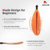 imageAbahub Kayak Paddle 905 Inches Kayaking Oars for Boating Canoeing with Free Paddle Leash Aluminum Alloy Shaft BlackBlueGreenOrangeYellow Plastic Bladesorange