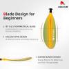 imageAbahub Kayak Paddle 905 Inches Kayaking Oars for Boating Canoeing with Free Paddle Leash Aluminum Alloy Shaft BlackBlueGreenOrangeYellow Plastic BladesGradient Yellow Print