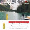 imageAbahub Kayak Paddle 905 Inches Kayaking Oars for Boating Canoeing with Free Paddle Leash Aluminum Alloy Shaft BlackBlueGreenOrangeYellow Plastic BladesGradient Yellow Print
