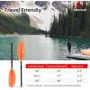 imageAbahub Kayak Paddle 905 Inches Kayaking Oars for Boating Canoeing with Free Paddle Leash Aluminum Alloy Shaft BlackBlueGreenOrangeYellow Plastic Bladesorange